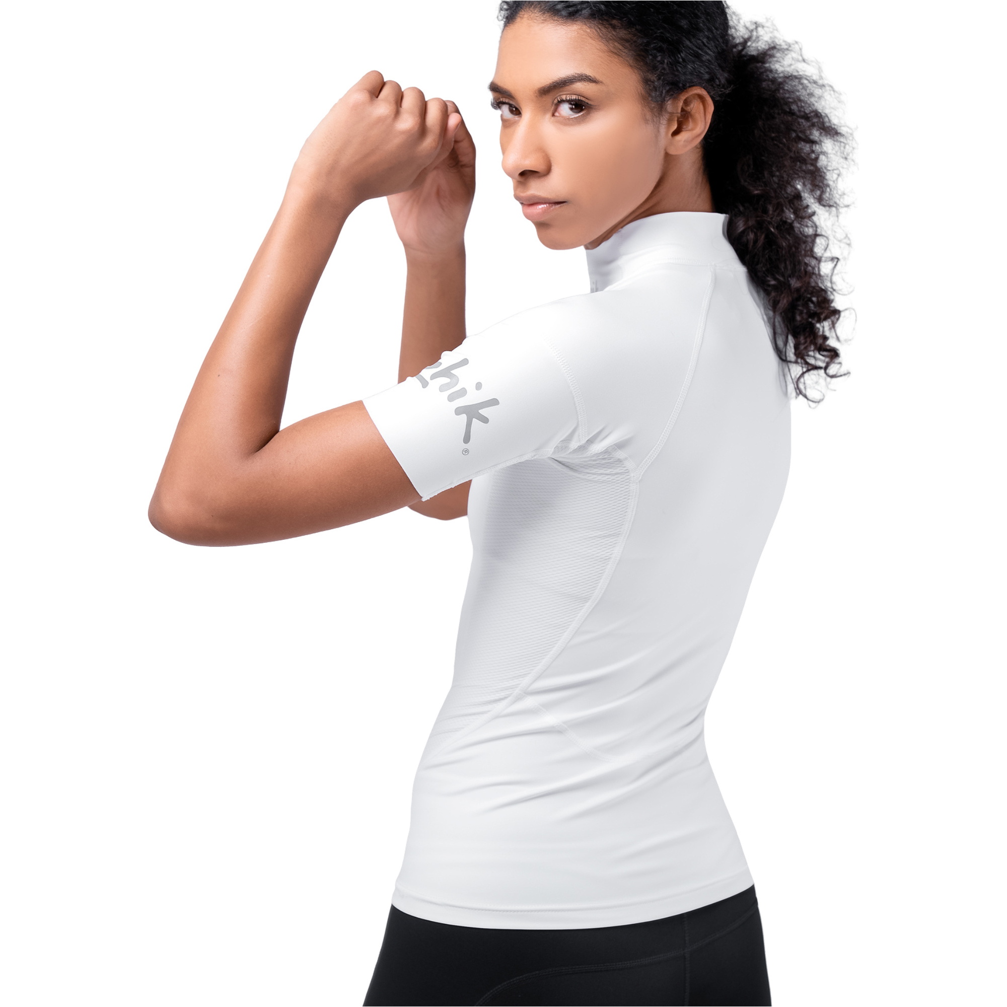 Zhik Top De Manga Curta Eco Spandex UPF50+ Para Mulher DTP-0067-W-WHT - White